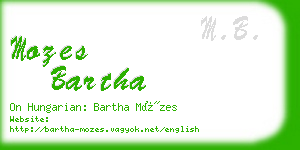 mozes bartha business card